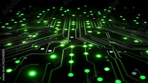 Glowing Green Circuit Board...
