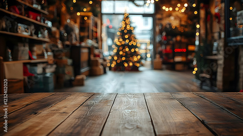 Empty Wooden Table Presents...