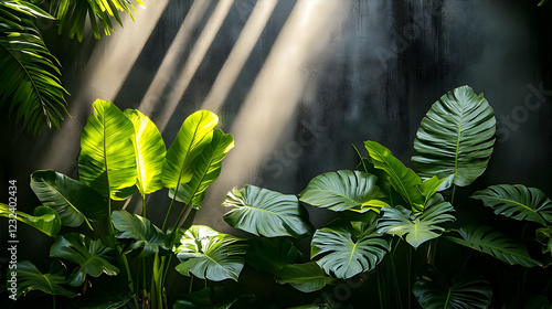Tropical Leaves Cast Shadow...