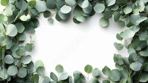 Eucalyptus Leaves Frame a W...