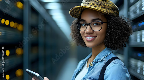 Young Woman Smiles in Serve...
