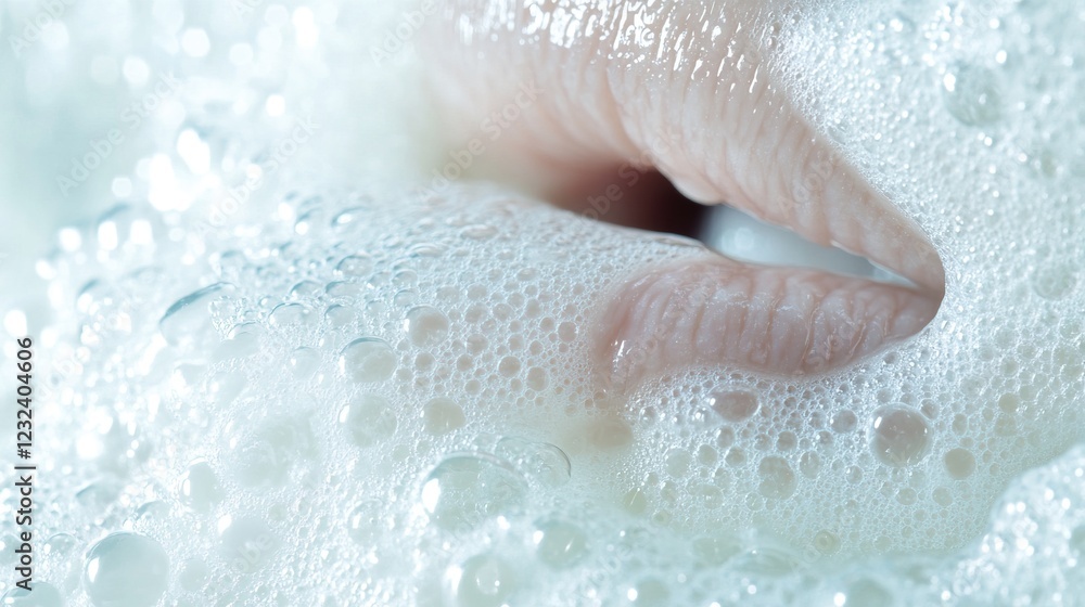 Fototapeta premium Hand bathing in foamy, bubbly, soapy water.
