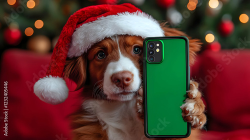 Adorable Puppy Holds Green ...