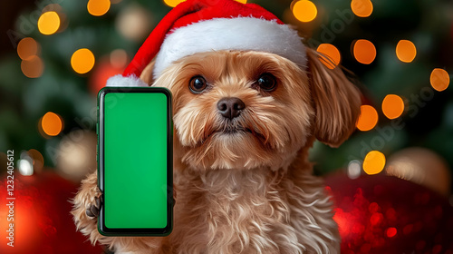 Adorable Dog Shows Green Sc...