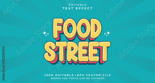 Editable text style effect - Food Street text style theme.