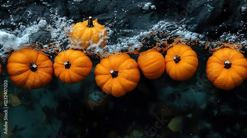 Miniature Pumpkins Float in...