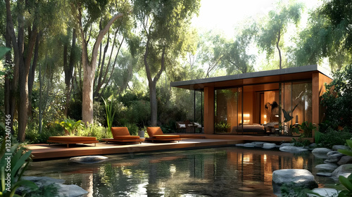 Serene Forest Retreat: Mode...