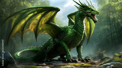 Majestic Green Dragon Perch...