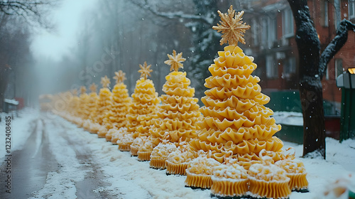 Pasta Christmas Trees Line ...