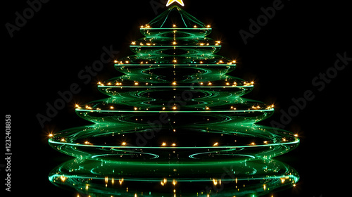 Abstract Green Christmas Tr...