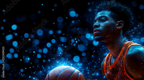 Basketball Player Holds Bal...