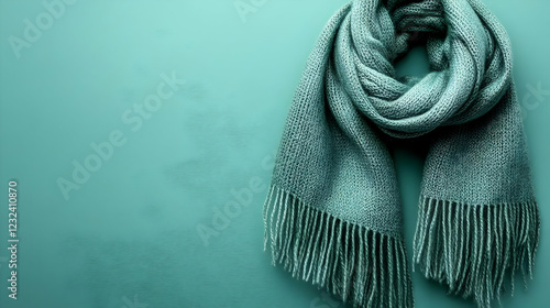 Soft Green Knitted Scarf Ha...