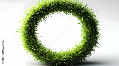 3D Green Grass Circle Forms...
