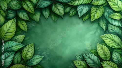 Lush Green Leaves Frame a T...