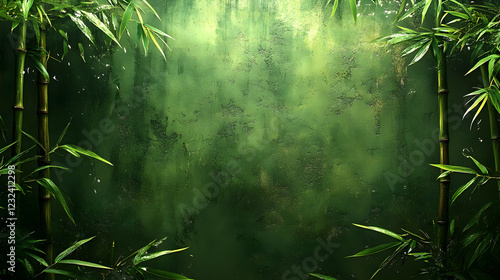 Bamboo stalks and leaves fr...