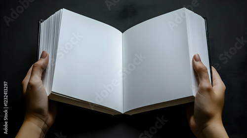 Hands Hold Open Book with B...