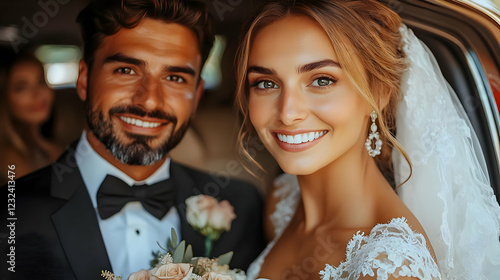 Newlywed Couple Smiles in C...