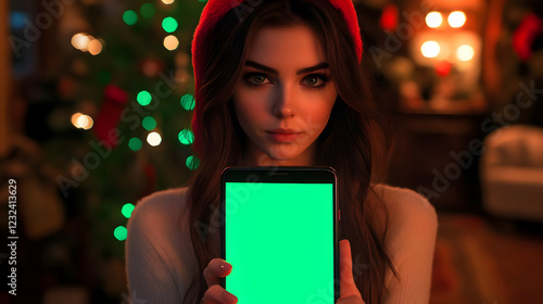 Woman Holds Smartphone with...