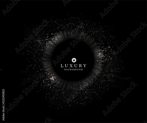 Round isolated frame with shiny tinsel, a great design element.