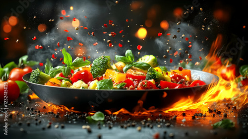 Wok with Flying Vegetables ...