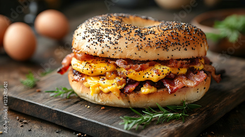 Delicious breakfast sandwic...