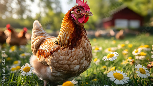 A Brown Hen Stands Majestic...