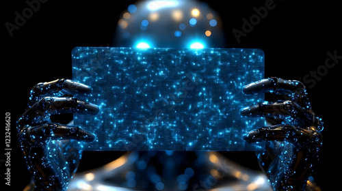 Robot Holds Futuristic Disp...