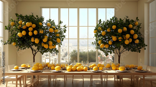 Lemon Trees Frame a Dining ...