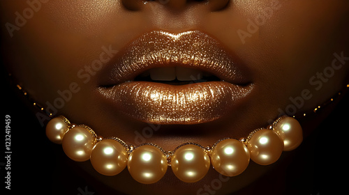 Golden Glamour: Lips and Pe...