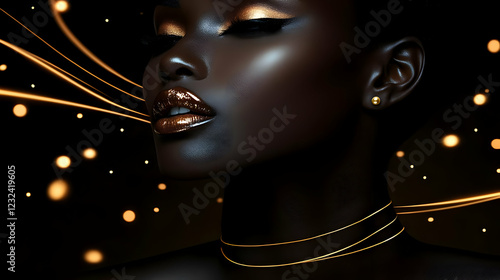 Dark-Skinned Woman with Gol...