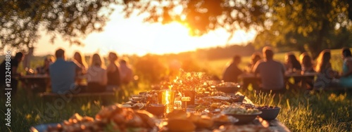 Golden Hour Picnic Friends Food Sunset Celebration