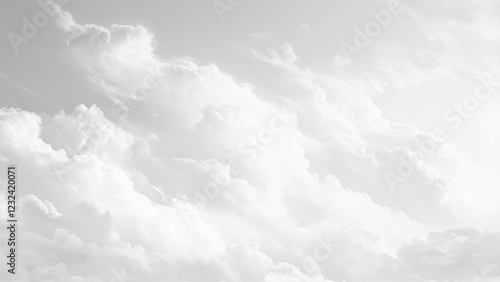 Gray sky with white clouds. Beautiful sky background and wallpaper. White cloudy sky for background. White cumulus clouds on the sky. 