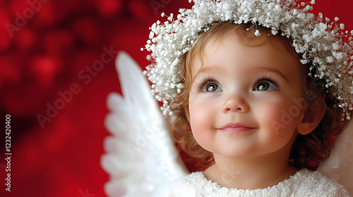 Adorable Child with Angel W...