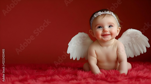 Adorable Baby with Angel Wi...