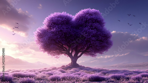 A Majestic Purple Tree Stan...