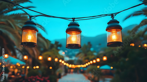 Three Hanging Lanterns Illu...