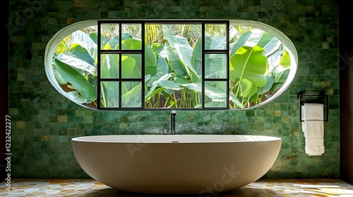 Modern Bathroom with Oval W...