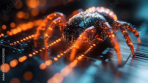 Glowing Spider Crawls on Ci...