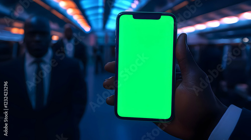 Hand Holds a Smartphone wit...