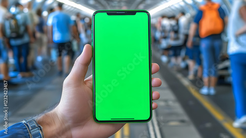 Hand Holds Green Screen Sma...