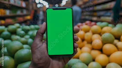 Hand Holds Green Screen Sma...