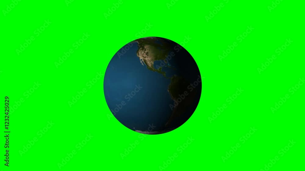 3D realistic planet Earth rotating on a chroma key green screen background with continuous 360-degree rotation. 3D realistic planet Earth rotating on a chroma key green screen background with continuous 360-degree rotation.