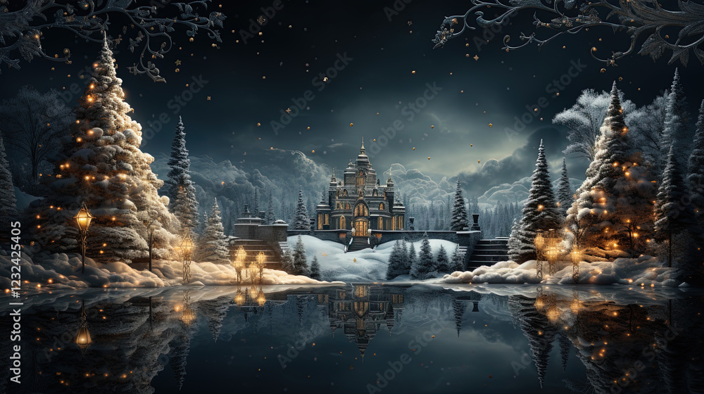 Snow-white Christmas backdrop Snow-white Christmas backdrop
