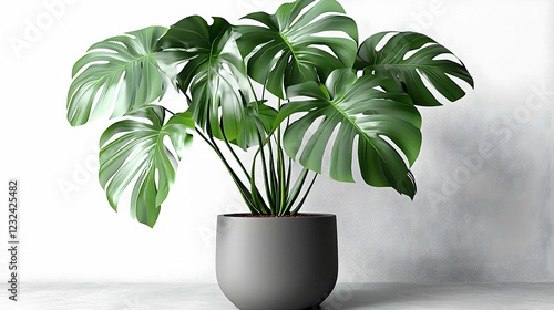 Lush Monstera Plant Thrives...