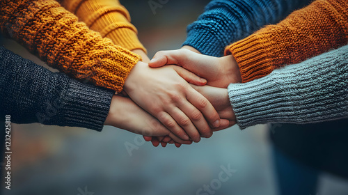 Four Hands Join in Unity, S...