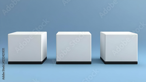 Three White Cubes Stand on ...