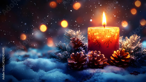 Glowing Candle Illuminates ...
