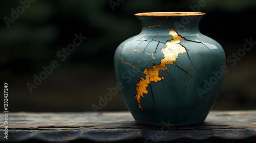 Elegant Turquoise Vase with...