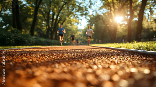 Runners Jogging on a Path i...