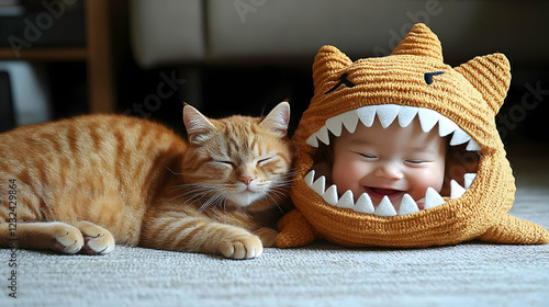 Adorable Baby in Dinosaur C...